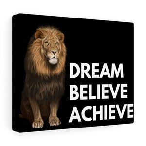 Dream Believe Achieve Tiger Canvas 14x18 framed